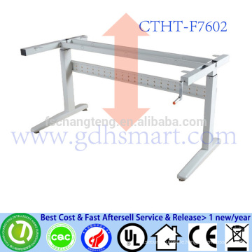 CTHT-F7602 adjustable height office table frame in 2 legs with manual crank height adjustable laptop desk frame